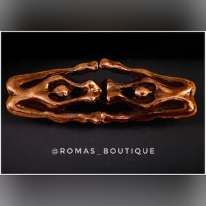 Bronze Brutalist Modernist Embracing figures Wearable art Belt Buckle Signed